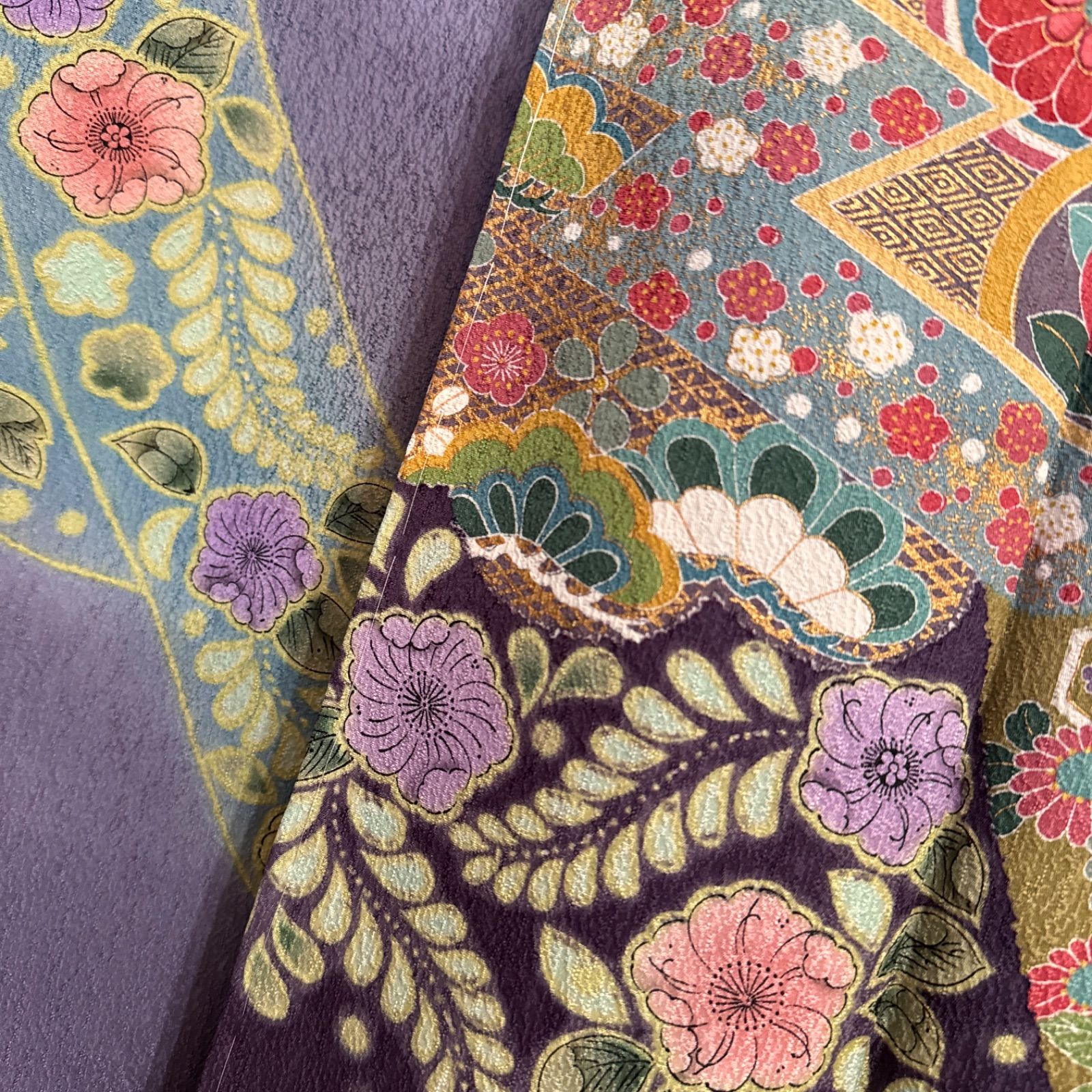 豪華振袖フルセット(7点)・袋帯・長襦袢・半衿・重ね衿・帯揚げ