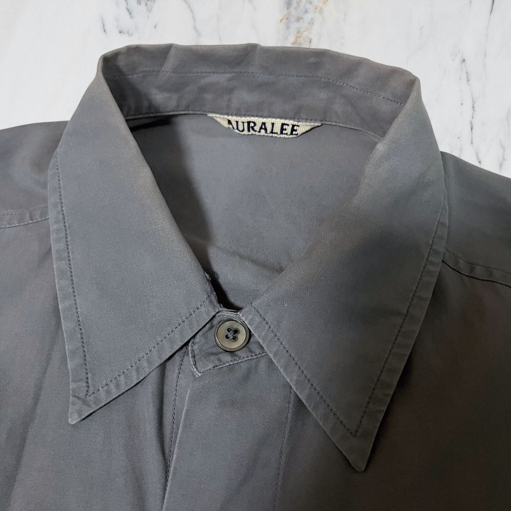 AURALEE 半袖シャツ グレー AURALEE / オーラリー | WASHED FINX TWILL BIG HALF SLEEVED SHIRTS