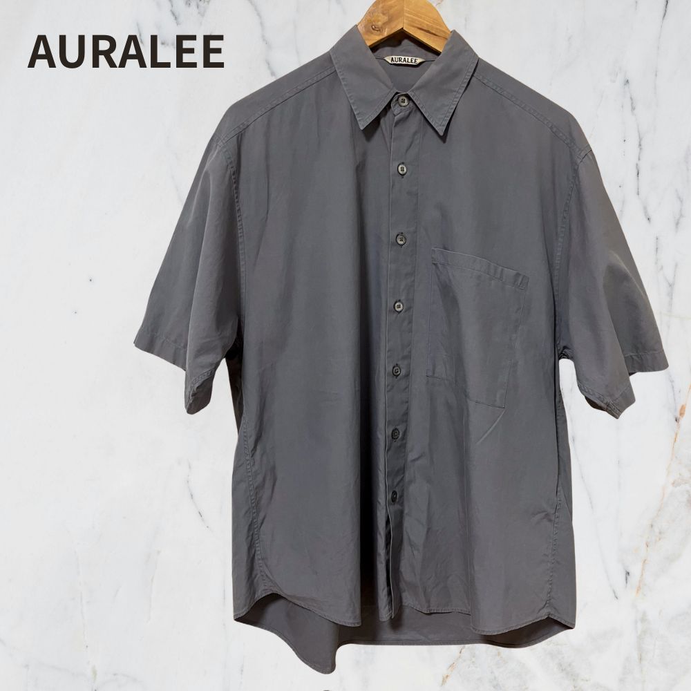 AURALEE 半袖シャツ グレー AURALEE オーラリー 3 グレー WASHED FINX TWILL BIG HALF SLEEVED
