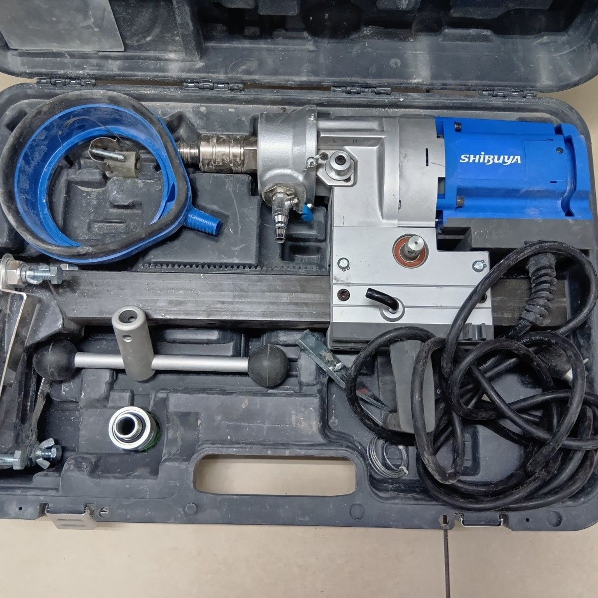 SIBUYA 乾湿兼用ダイモドリル TSK 165 ブルー 程度C 本体のみ コード式 100 v キズ ヨゴレ有