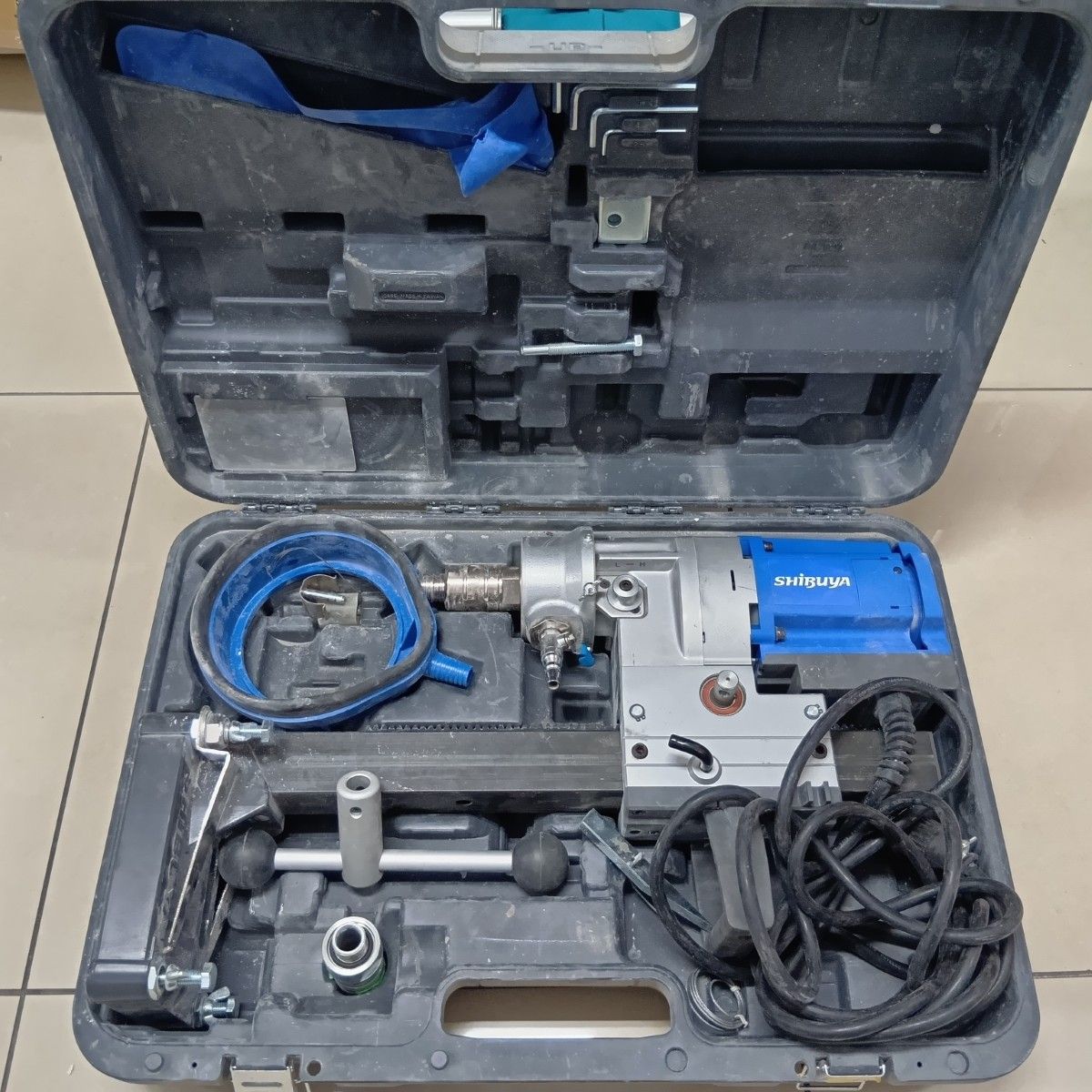 SIBUYA 乾湿兼用ダイモドリル TSK 165 ブルー 程度C 本体のみ コード式 100 v キズ ヨゴレ有