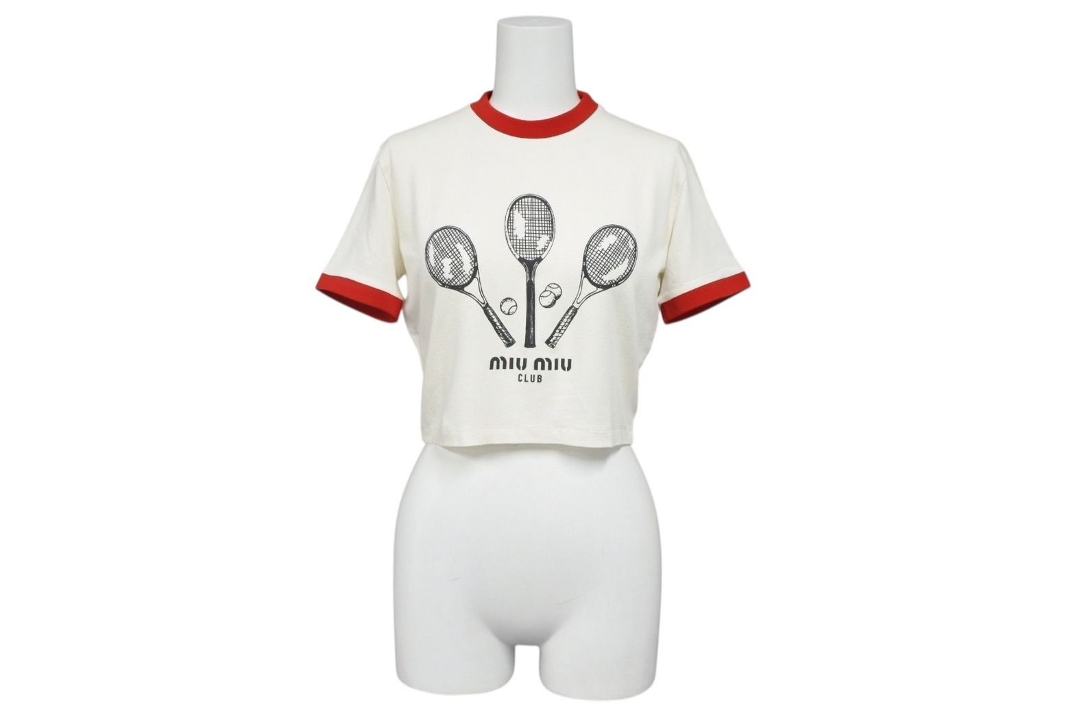 ジ*読様 ❤️美品❤️miumiu CLUB Tシャツ 半袖 ホワイト ロゴ レ ジ*読様 ❤️美品❤️miumiu CLUB Tシャツ 半袖 ホワイト ロゴ レ