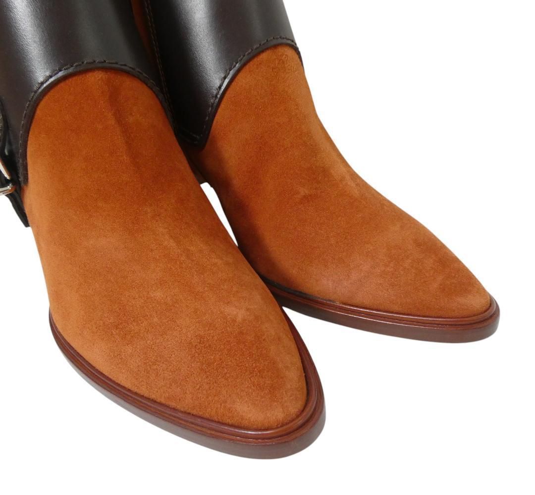 TOD'S ブーツ　39 未使用　極美品 極美品 TOD'S トッズ サイズ39 約26㎝ スエード×レザー ベルト ポイン