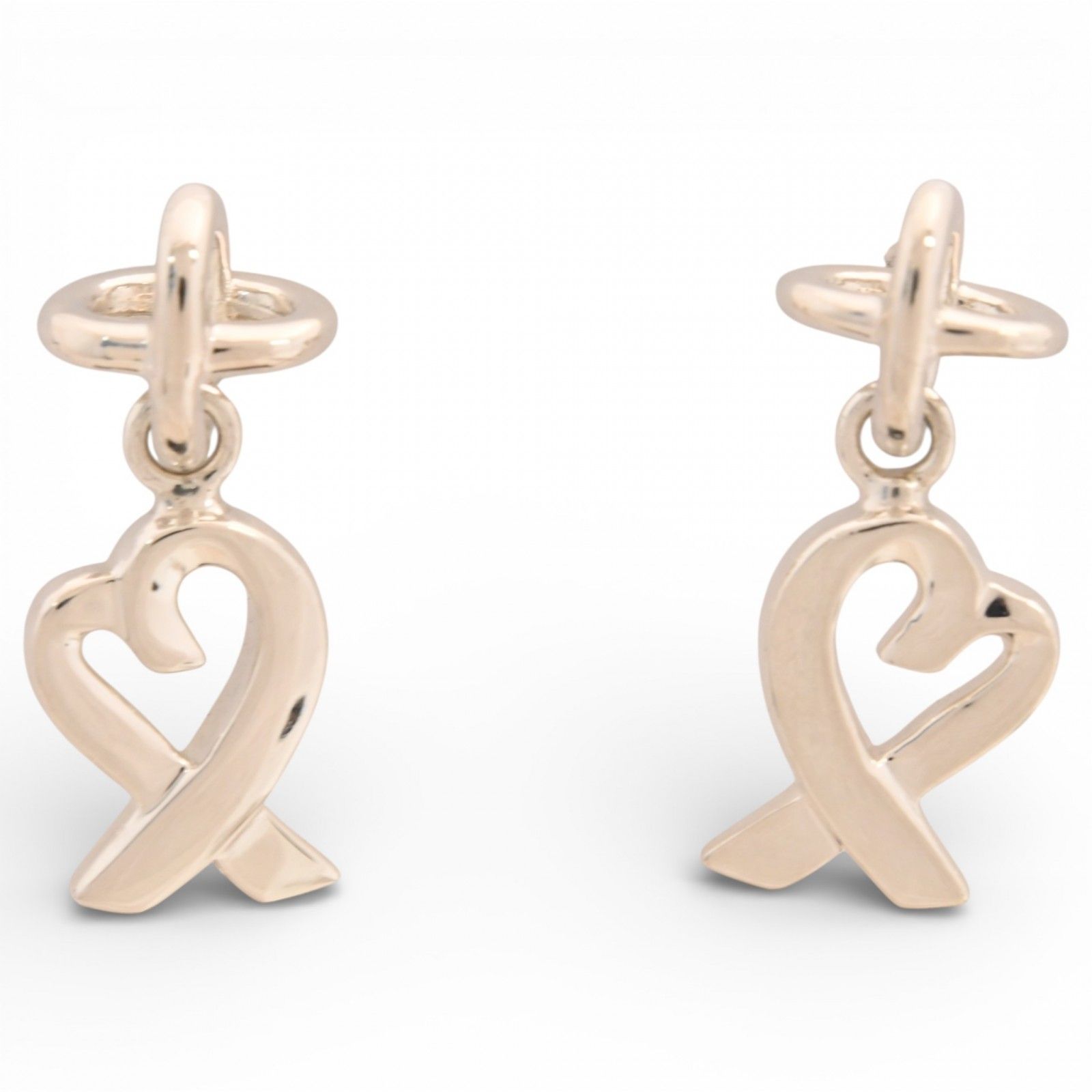 ティファニー ラビングハート ドロップ ピアス Sランク ti1818gg