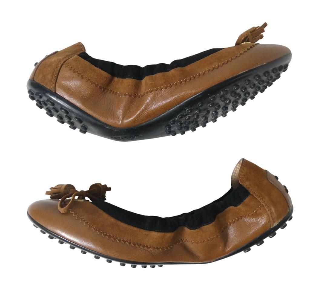 美品 TOD'S トッズ サイズ38.5 約25.5㎝ レザー×スエード タッセル