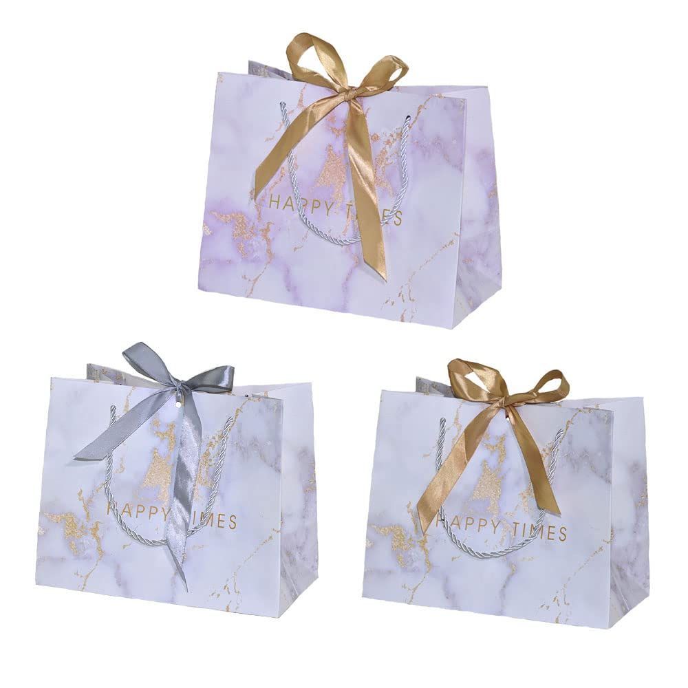 まもなく終了 袋 手提げ袋 リボン プレゼント ギフト ラッピング 紙袋 包装 ラッピング袋 バレンタイン 包装紙 MEDUSHASHA マーブル模様 セット