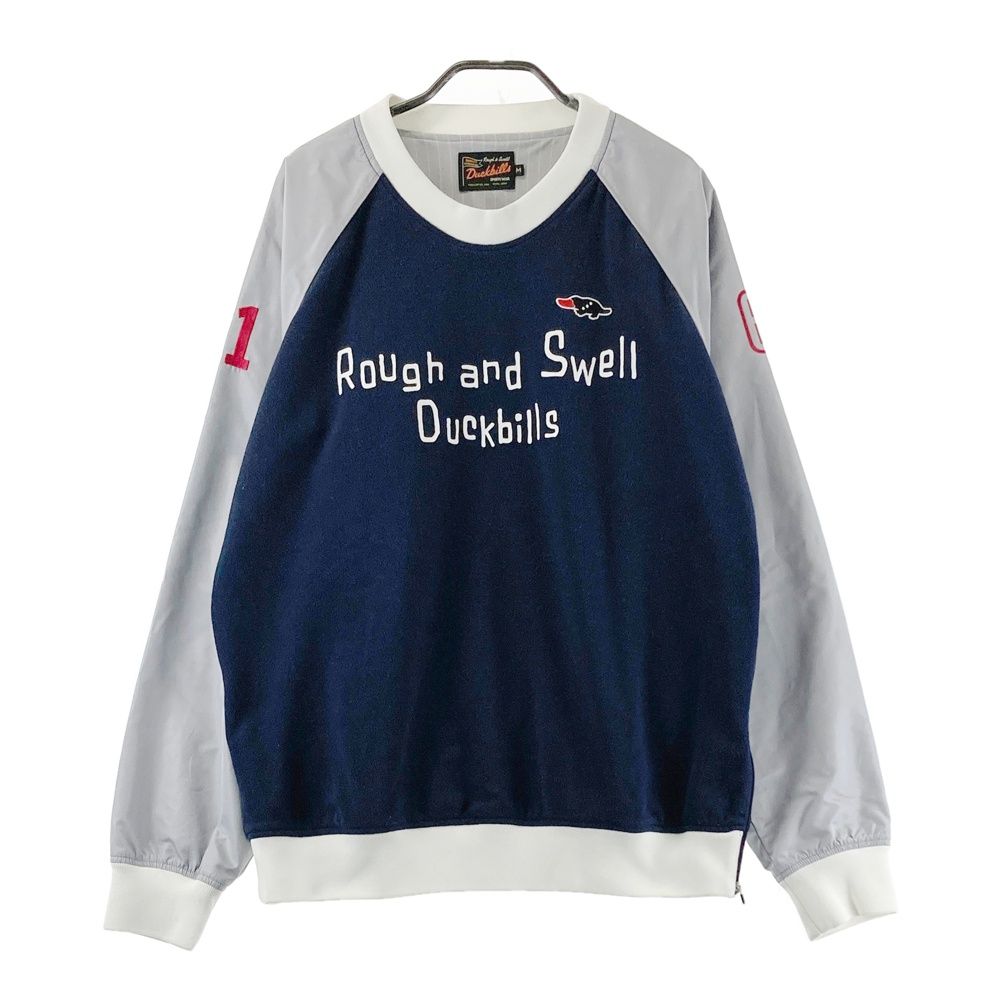 サイズ M ROUGH SWELL ラフアンドスウェル 蓄熱ブルゾン フリース切替 ネイビー系 ゴルフウェア メンズ ストスト