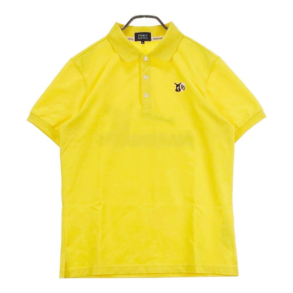 サイズ 5 PEARLY GATES パーリーゲイツ ポケットモンスター モデル 半袖ポロシャツ ピカチュウ イエロー系 ゴルフウェア メンズ ストスト