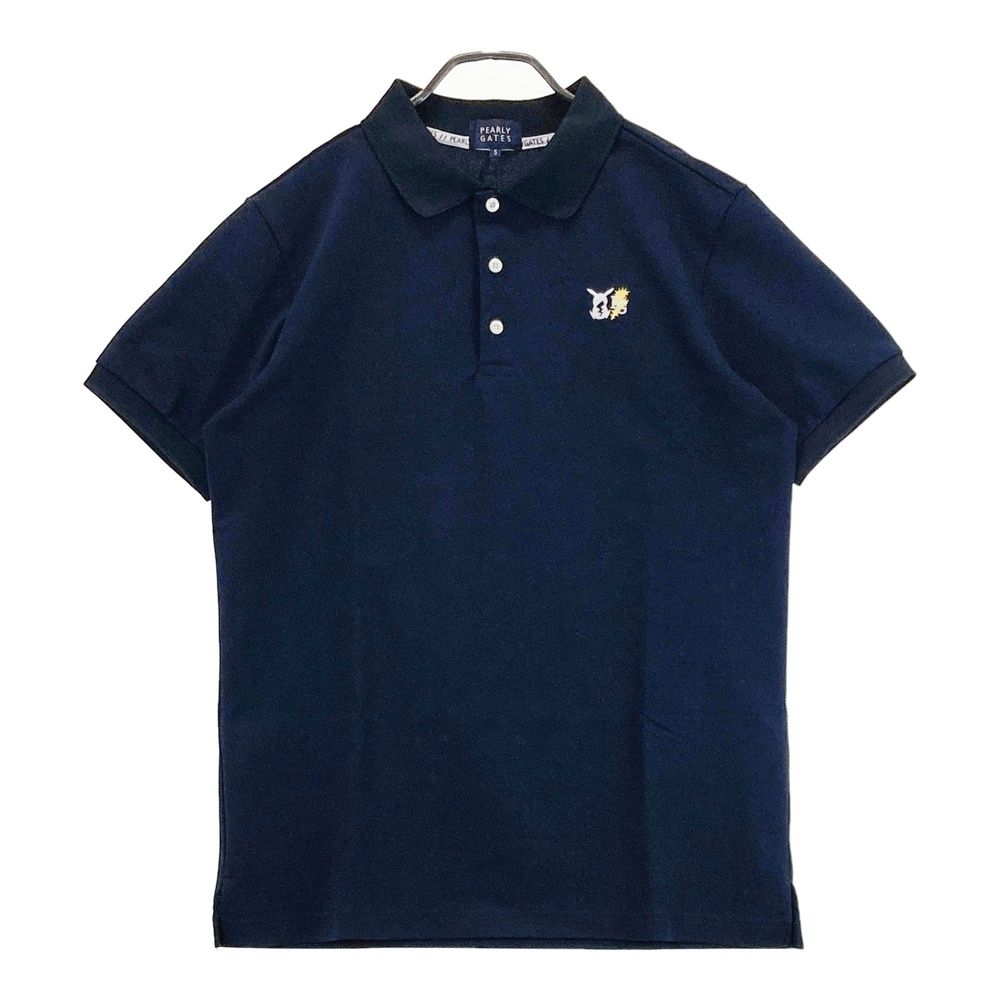 サイズ 5 PEARLY GATES パーリーゲイツ ポケットモンスター モデル 半袖ポロシャツ ピカチュウ ネイビー系 ゴルフウェア メンズ ストスト