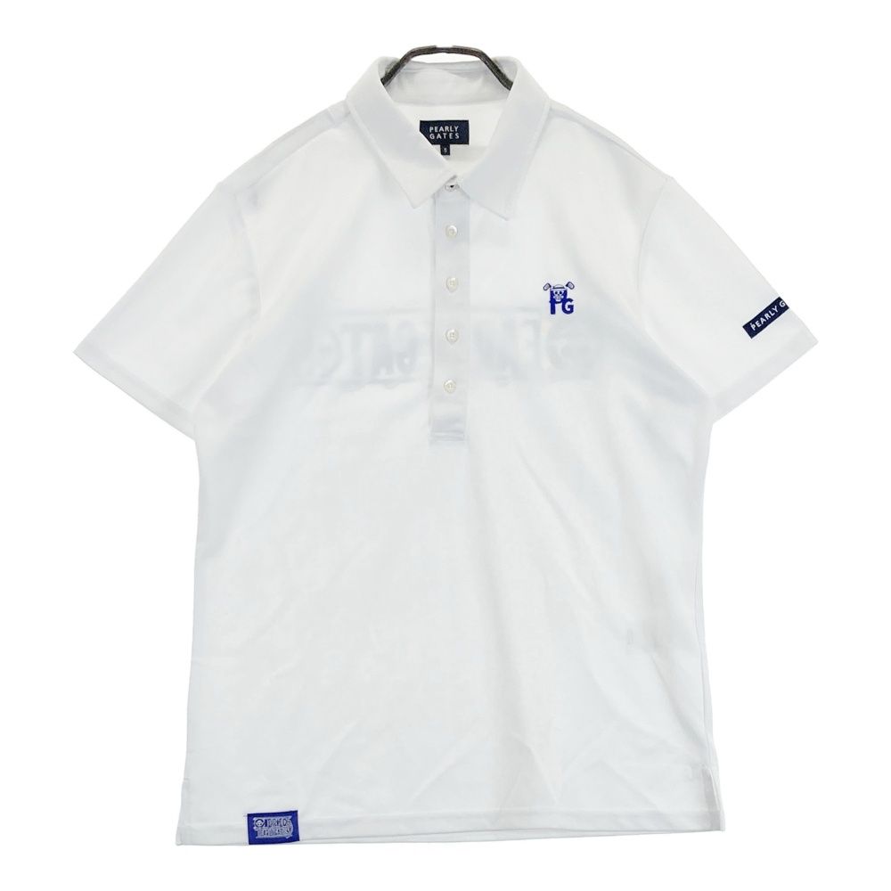 サイズ 5 PEARLY GATES パーリーゲイツ ONE PIECE 2025年モデル 半袖ポロシャツ ホワイト系 ゴルフウェア メンズ ストスト