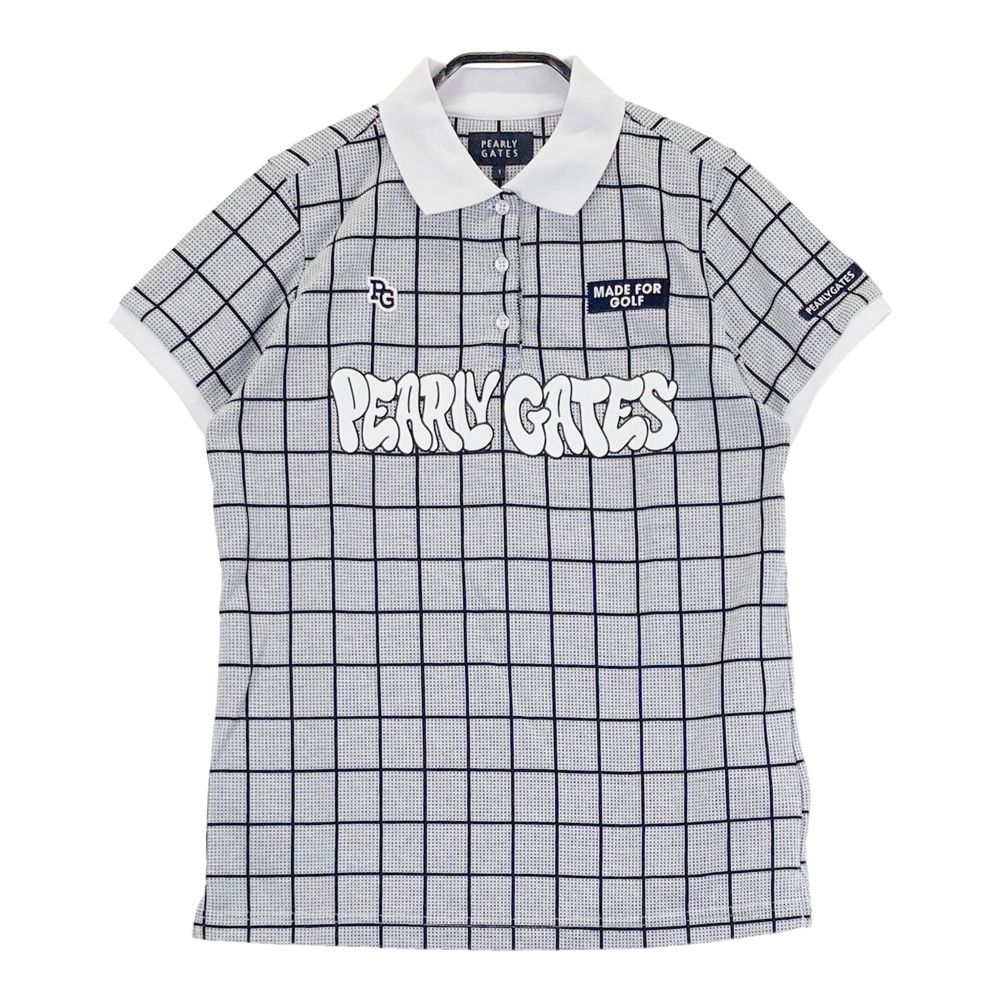 サイズ 1 PEARLY GATES パーリーゲイツ 2025年 半袖ポロシャツ 装飾 ネイビー系 ゴルフウェア レディース ストスト
