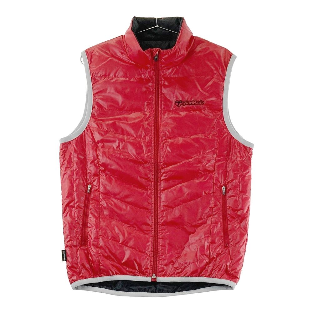 サイズ：M TAYLOR MADE テーラーメイド ダウン ジップベスト レッド系