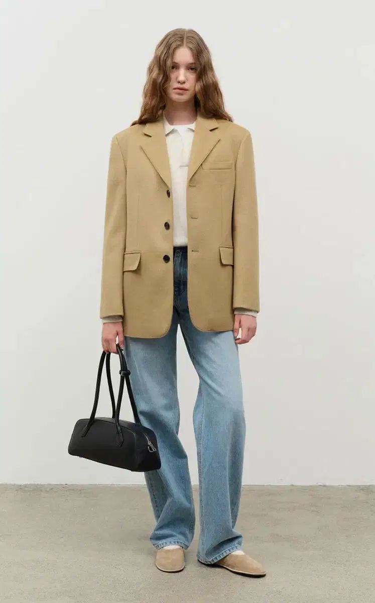 ダンスト 3 BUTTON CASHMERE JACKET CAMEL