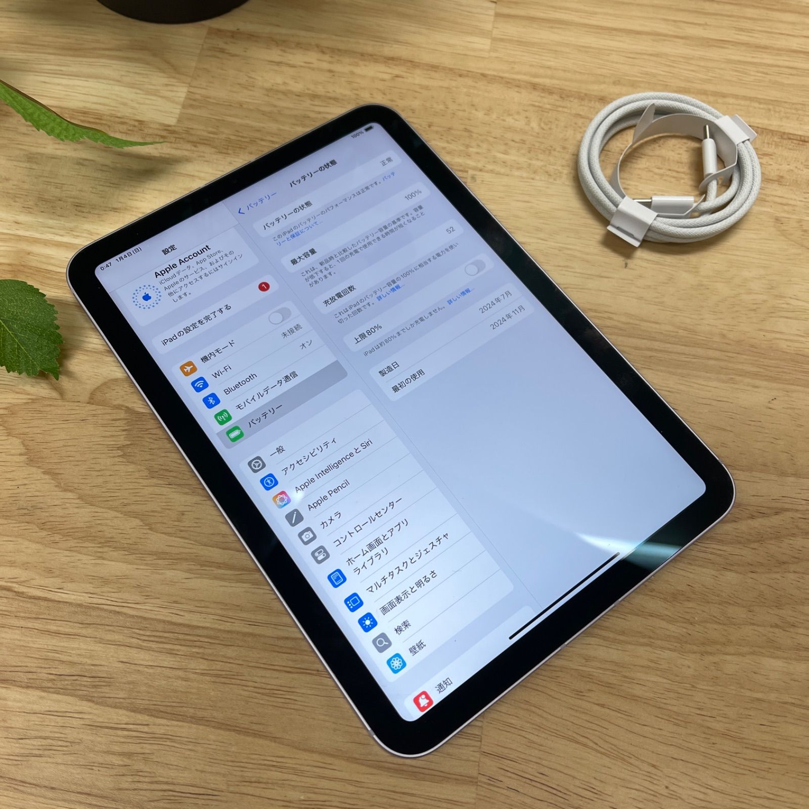  iPad Mini A 17 Pro 256 GB パープル WiFi Cellular モデル iPad本体 タブレット