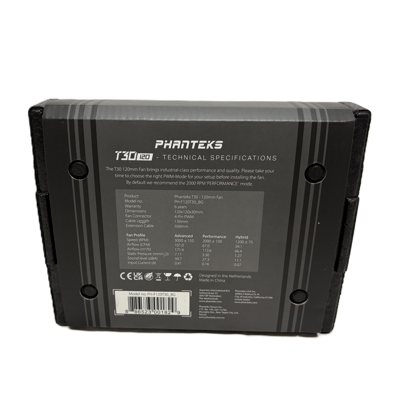 ♪ ファントクス Phanteks ム高性能ファン PH F 120 T 30_BG ブラック グレー 30 720 3148