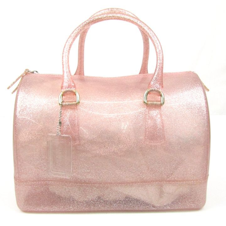 フルラ キャンディバッグ ボストンバッグ ビニール ラメ ハンドバッグ 鞄 ブランド レディース ピンク Furla