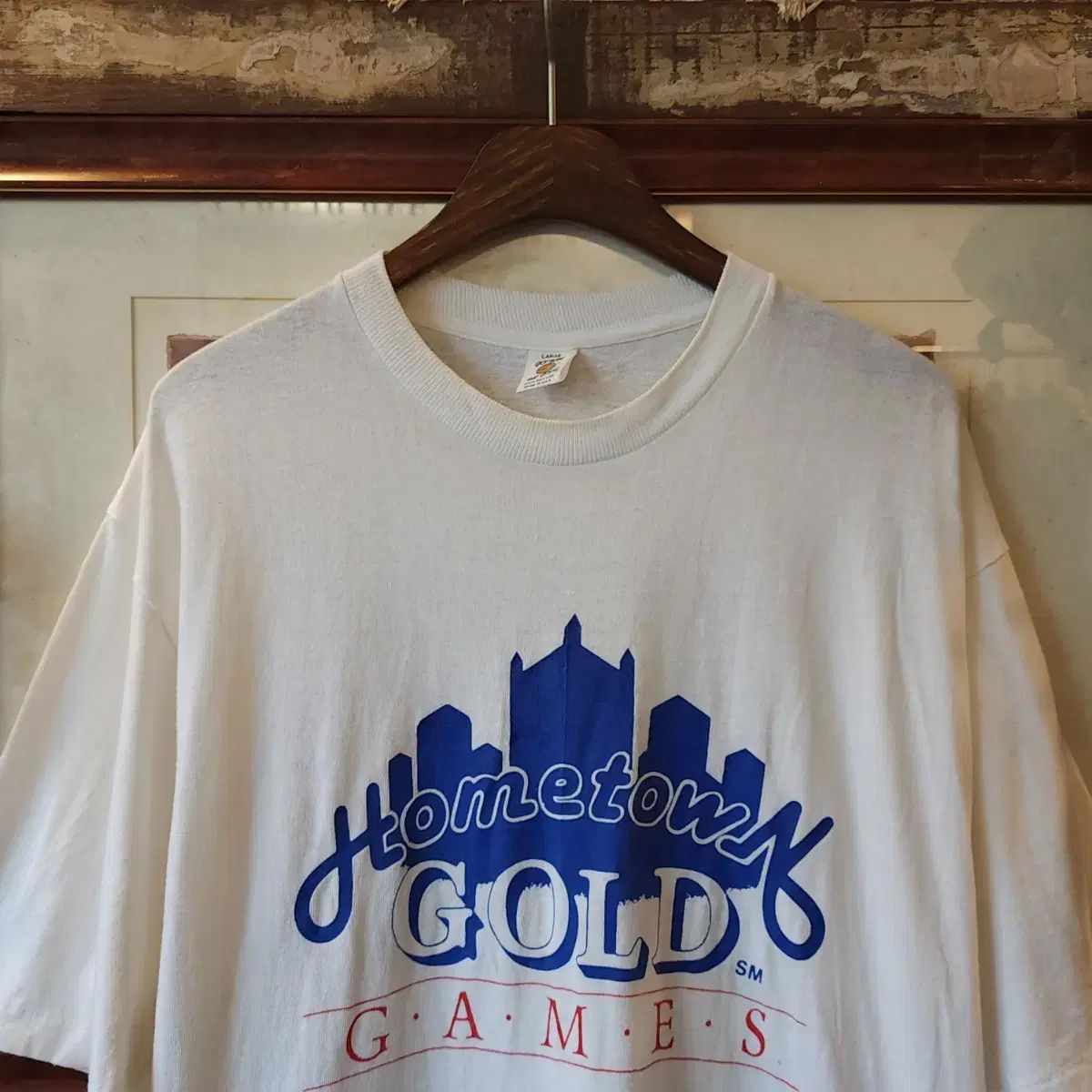 90s Home Town GOLD Single Stitch アメリカ オリジナル ヴィンテージ プリンティング Tシャツ L