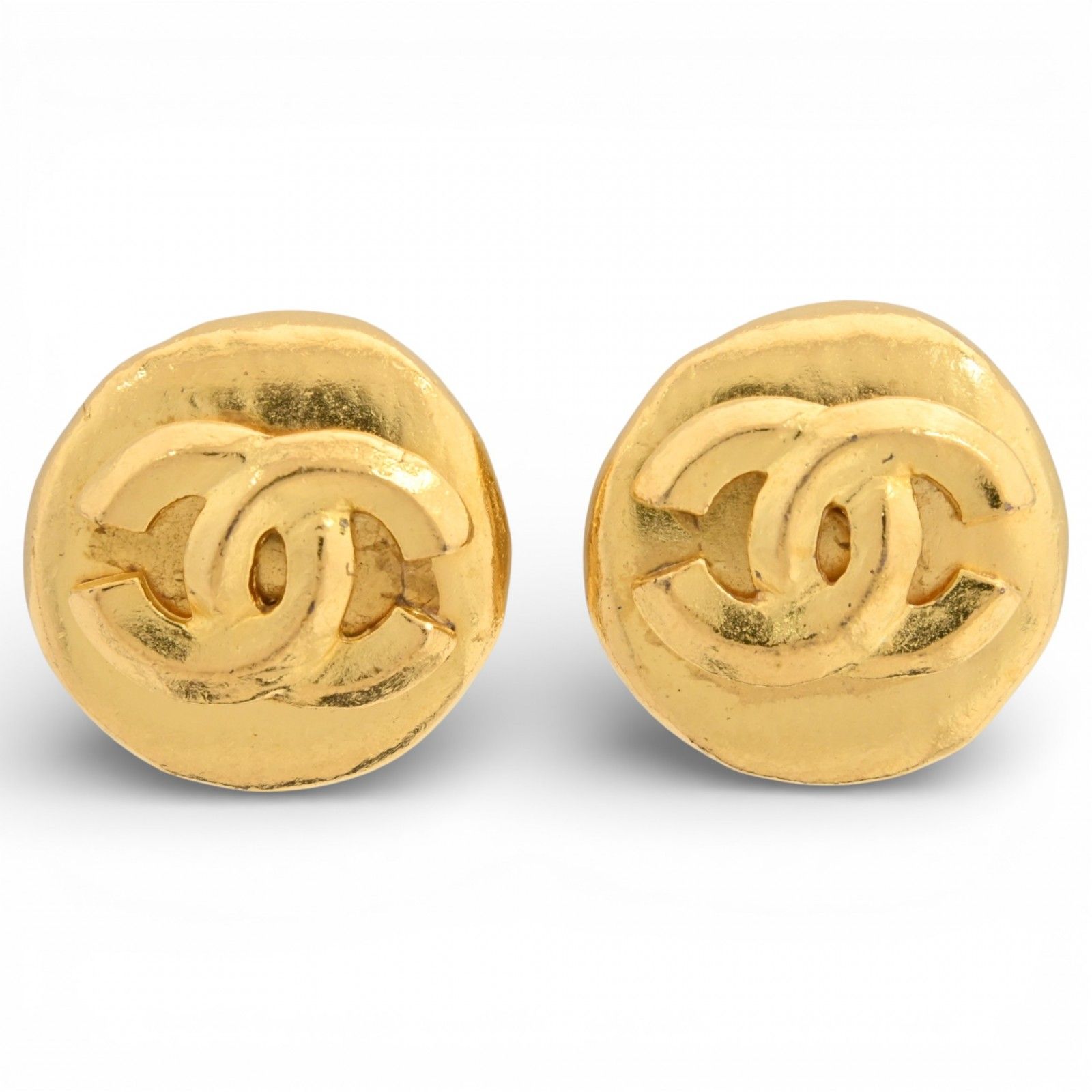 シャネル ココマーク ゴールド ラウンド イヤリング Aランク ch 5532 gg