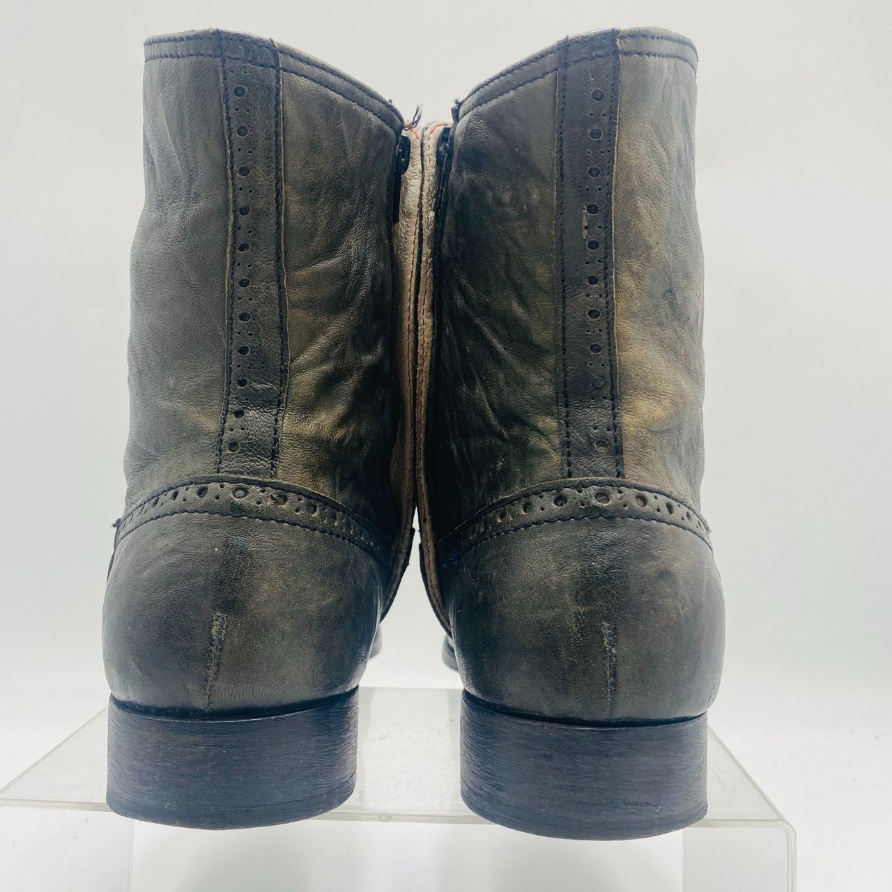 希少 DIESEL ディーゼル サイドジップ ブーツ 40 レザー ダーク