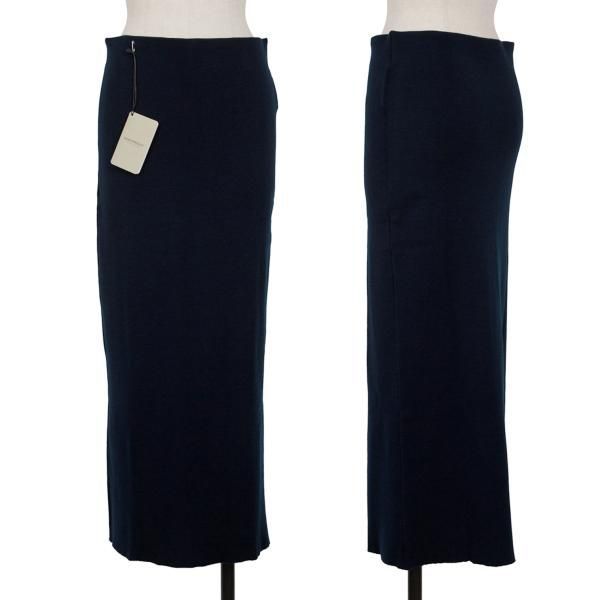 ジョンスメドレーJOHN SMEDLEY メリノウールニットスカート 紺S