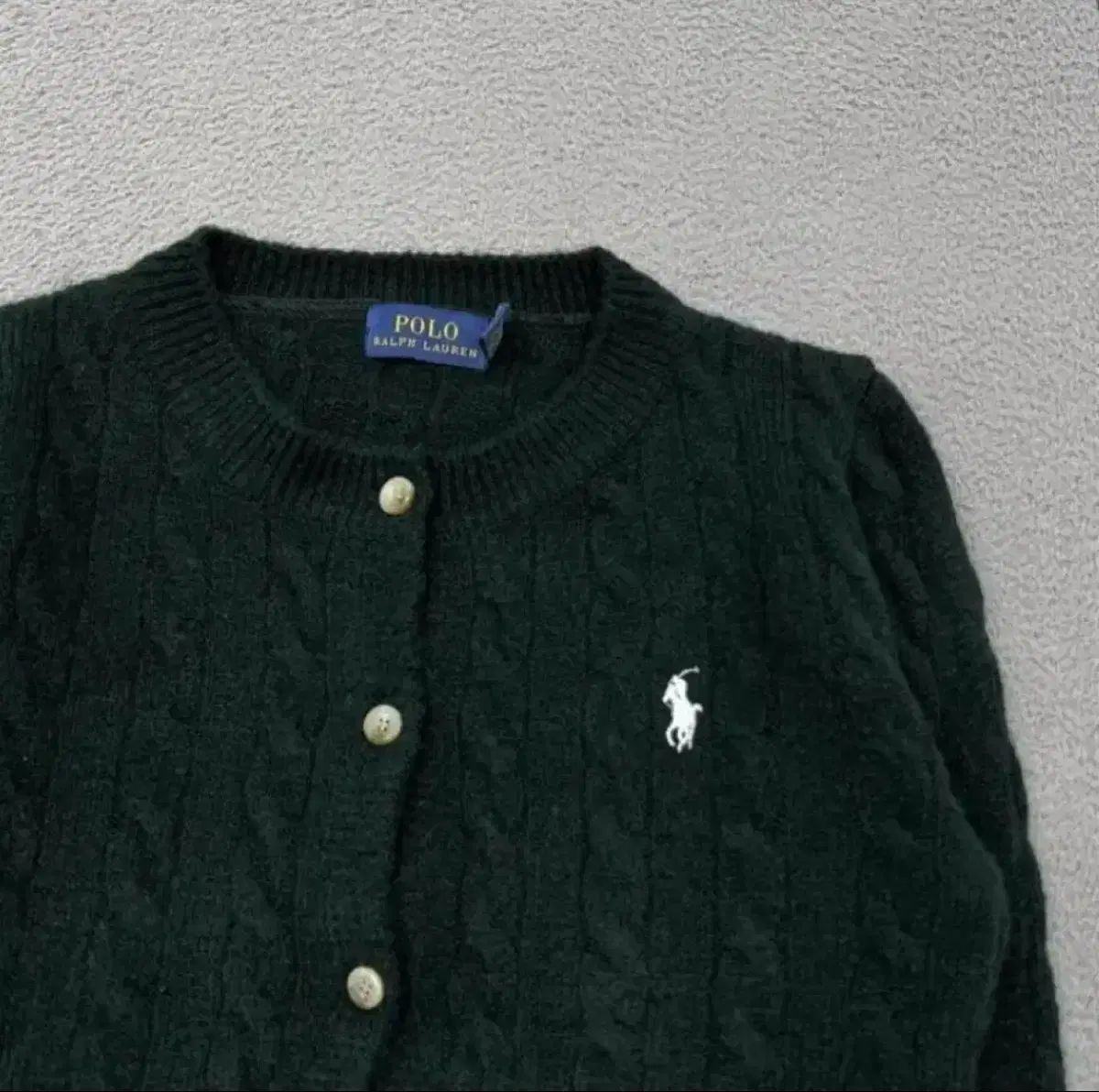 ポロ ラルフローレン ケーブルニット カーディガン グリーン