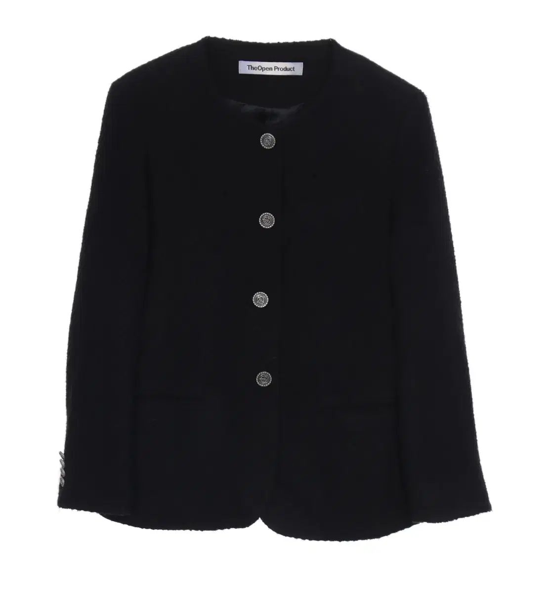 The Open Product ブラック ツイード ジャケット