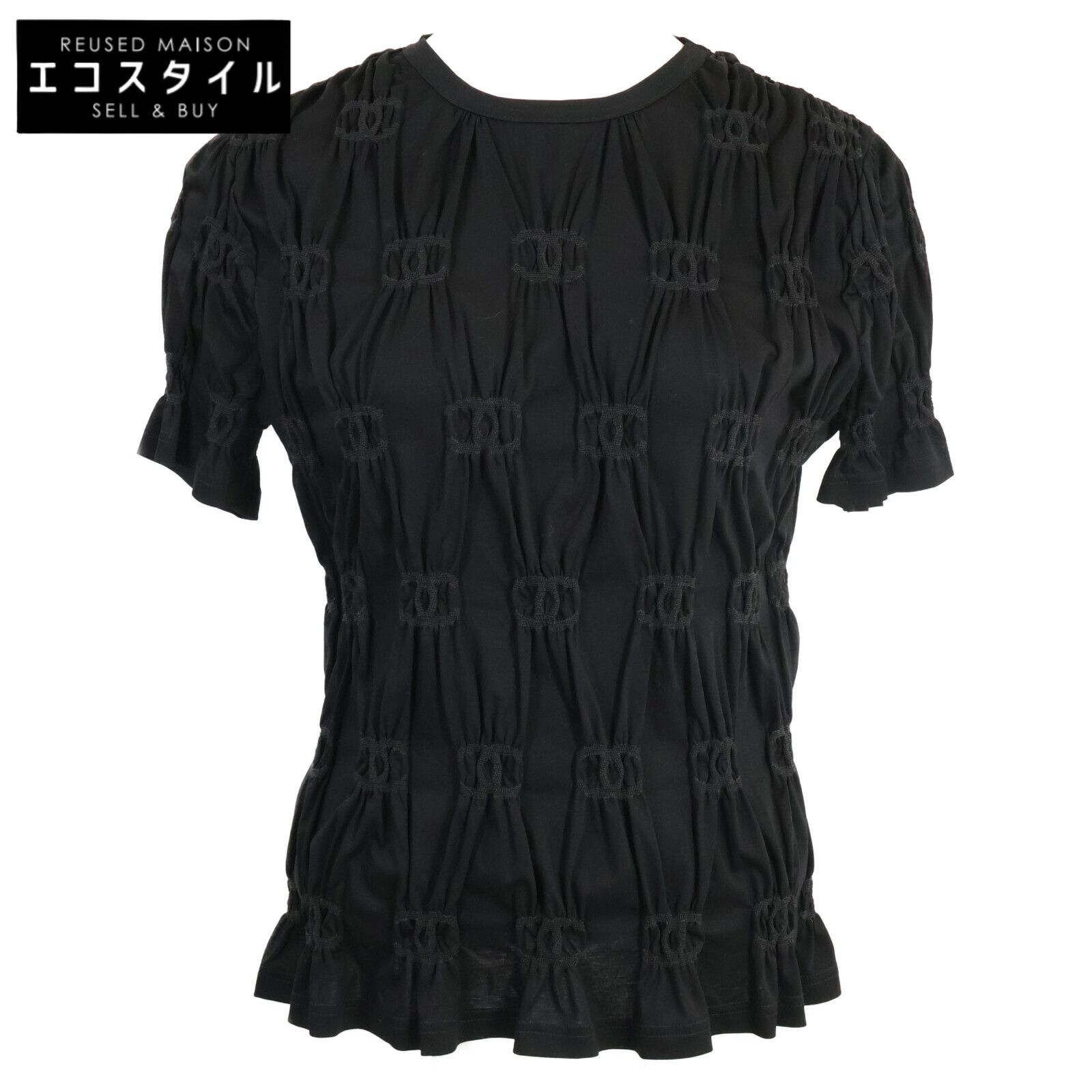 CHANEL シャネル 正規 22年製 クルーズ ココマーク シャーリング 半袖カットソー XS