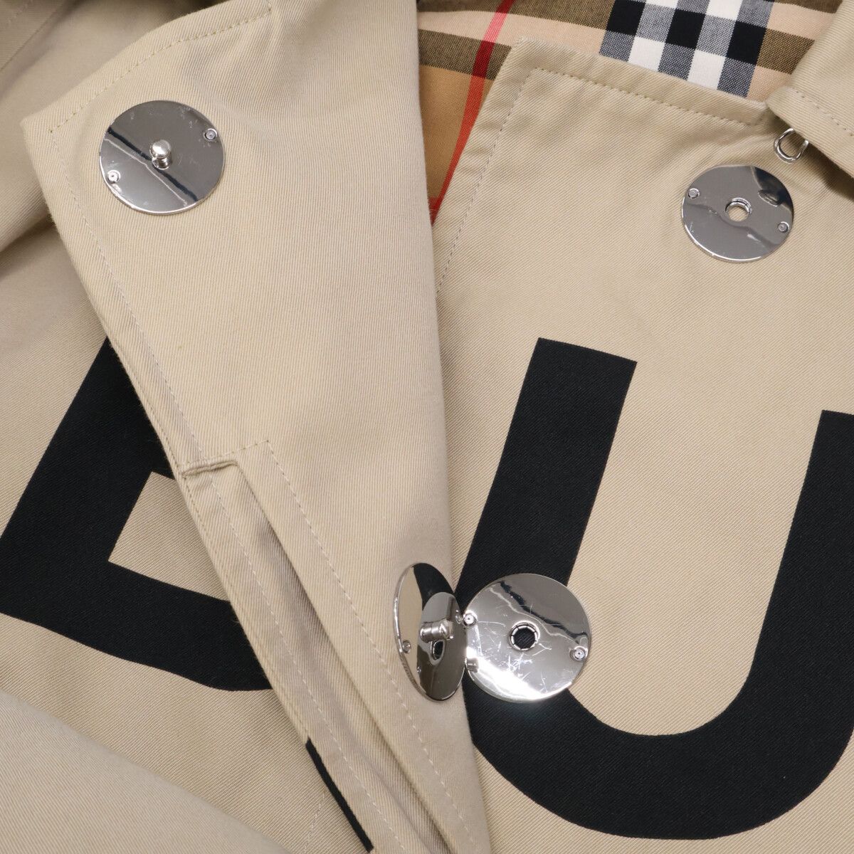 美品★BURBERRY★ホースフェリー ノバチェック コットンコート 160 BURBERRY バーバリー 8016222 コットンギャバジンホースフェリー