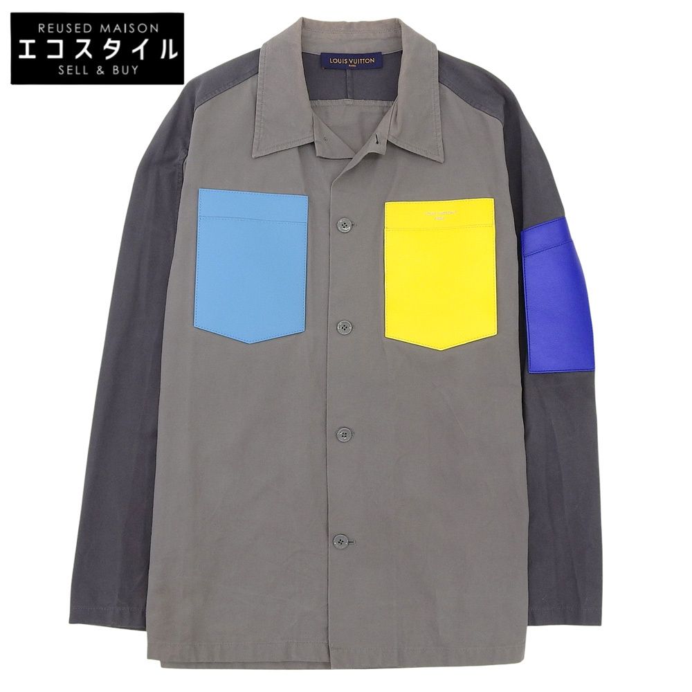 LOUIS VUITTON ルイヴィトン ユーティリティ コットン オーバーシャツ トップス メンズ グレー マルチカラー L RM 222 M ND 2 HNS 06 W 22 SS
