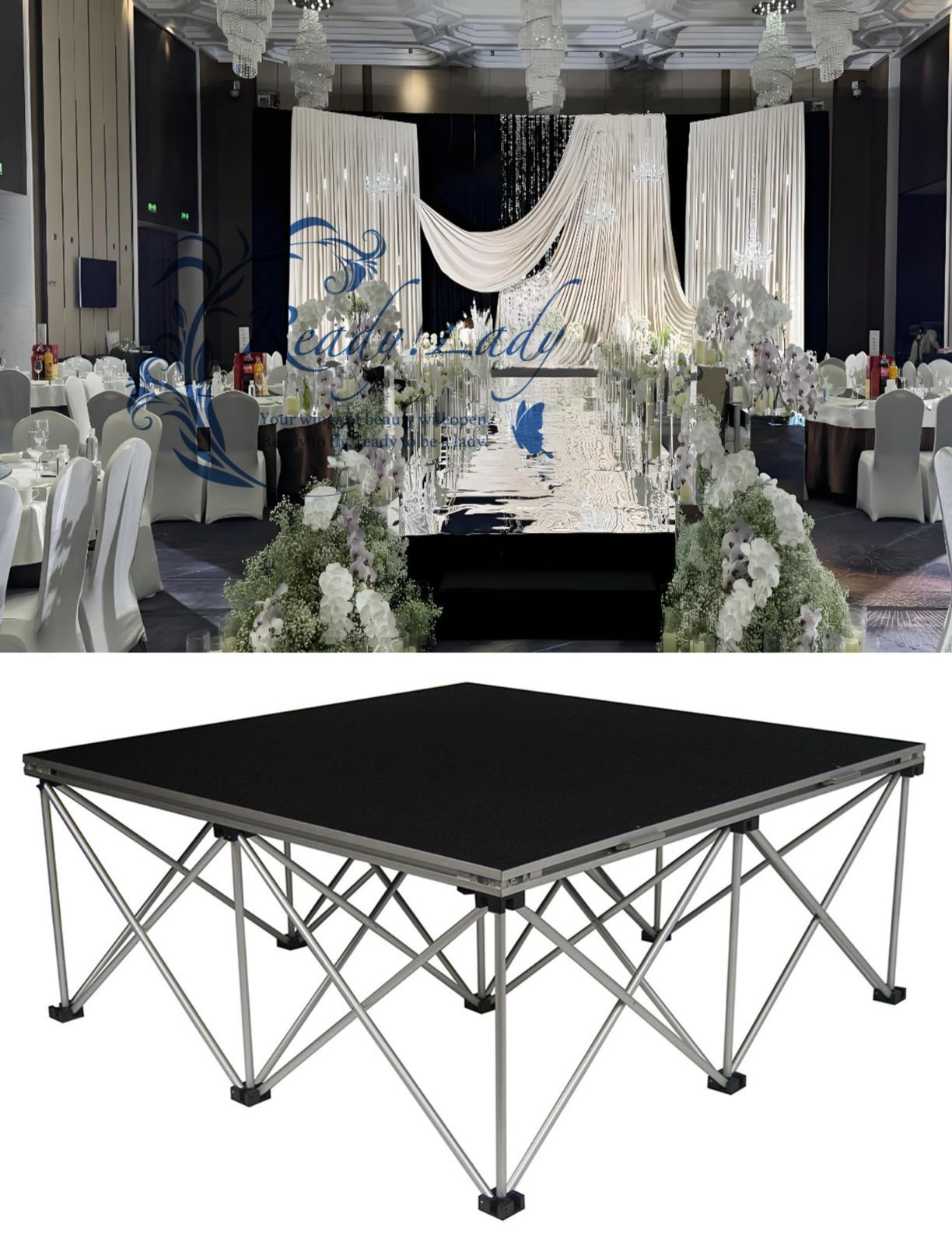 ポータブルドラムステージプラットフォーム39 4 48インチ 折りたたみ式イベントステージパフォーマンスデッキ 屋外屋内用 100 x 80 cm