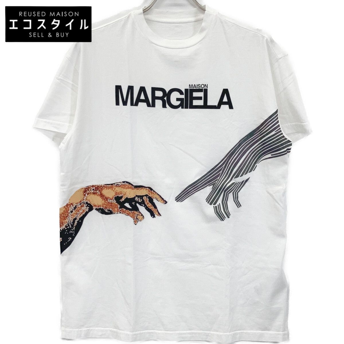 Maison Margiela メゾンマルジェラ 19 SS ﾎﾜｲﾄ ｸﾙｰﾈｯｸ Tｼｬﾂ 44