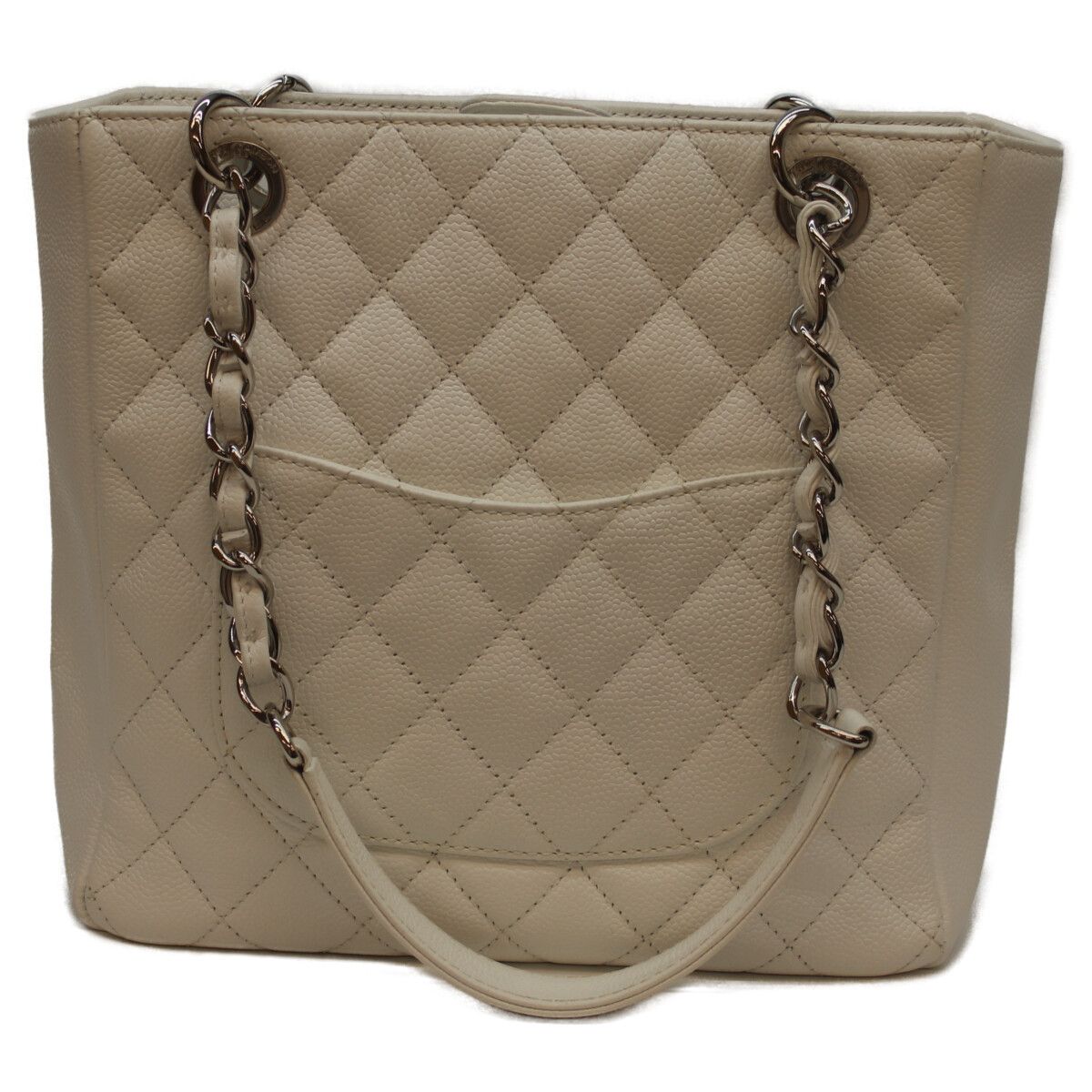 CHANEL シャネル 15番 白 ｷｬﾋﾞｱ ｼﾙﾊﾞｰ金具 PSTﾄｰﾄ その他 バッグ レディース