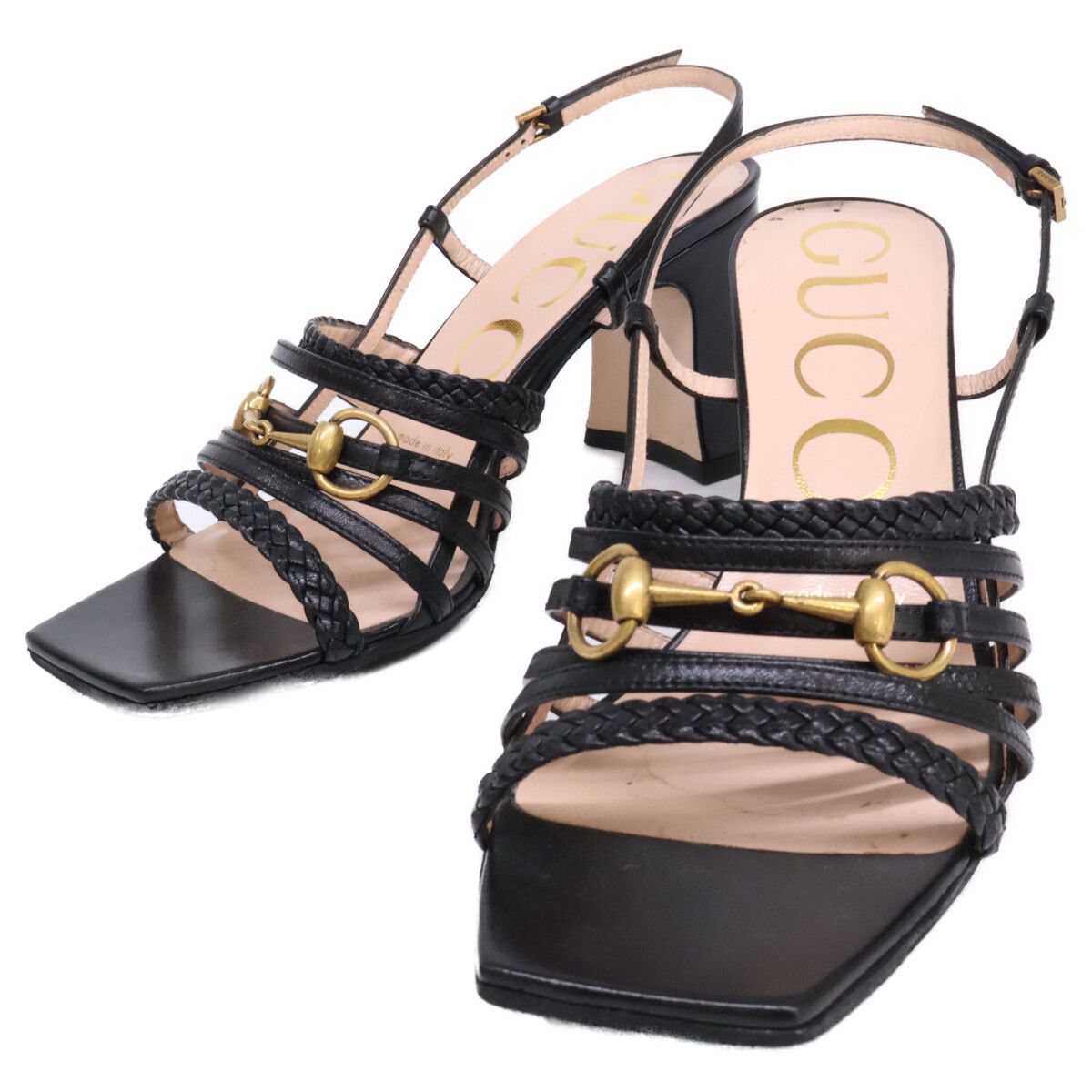 GUCCI グッチ ホースビット スクエアトゥ レザーサンダル 36 - メルカリ