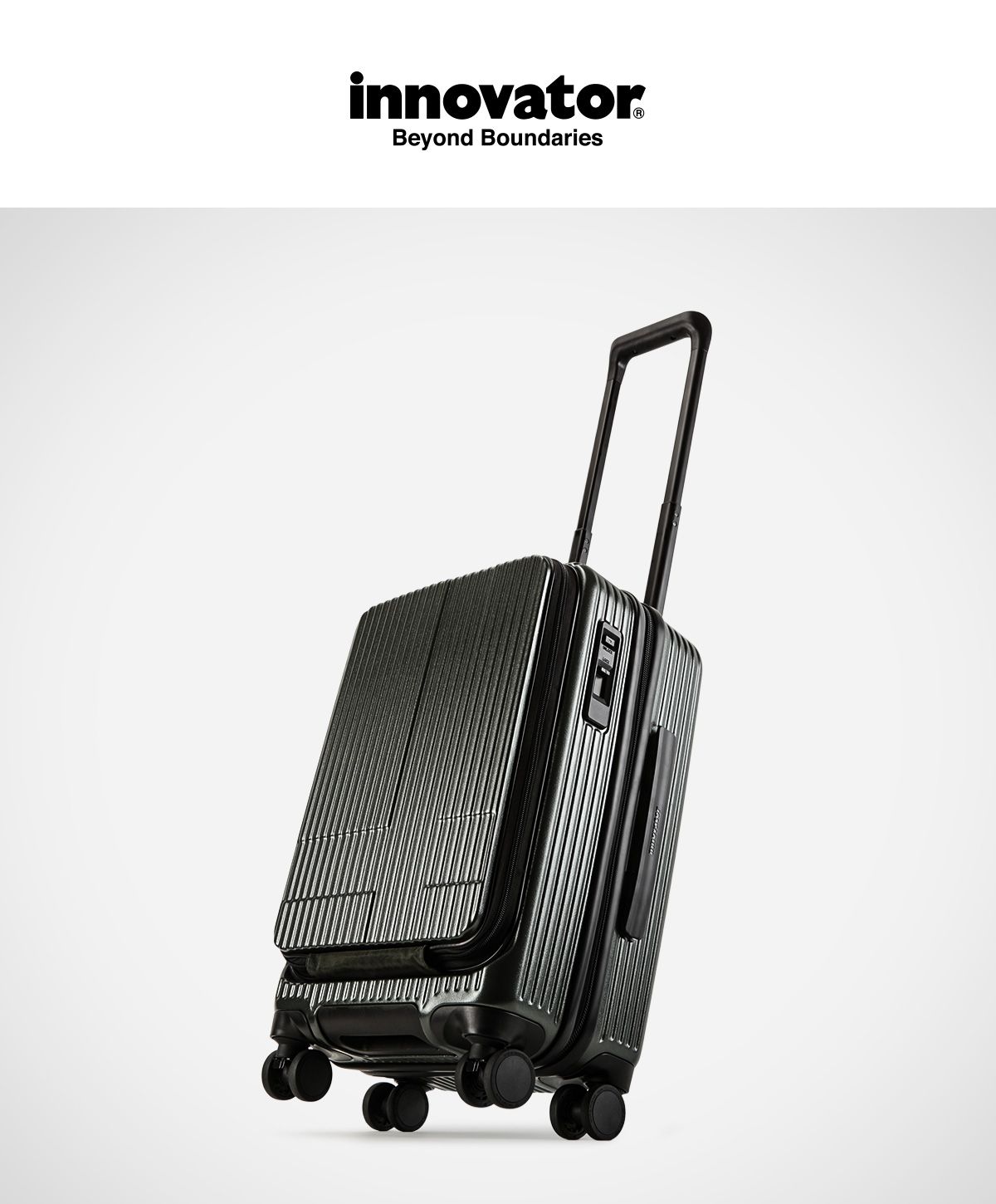 【中古】イノベーター　スーツケース　アルミ　ブラック innovator innovator（イノベーター） スーツケース 55L M フロントオープン 4泊