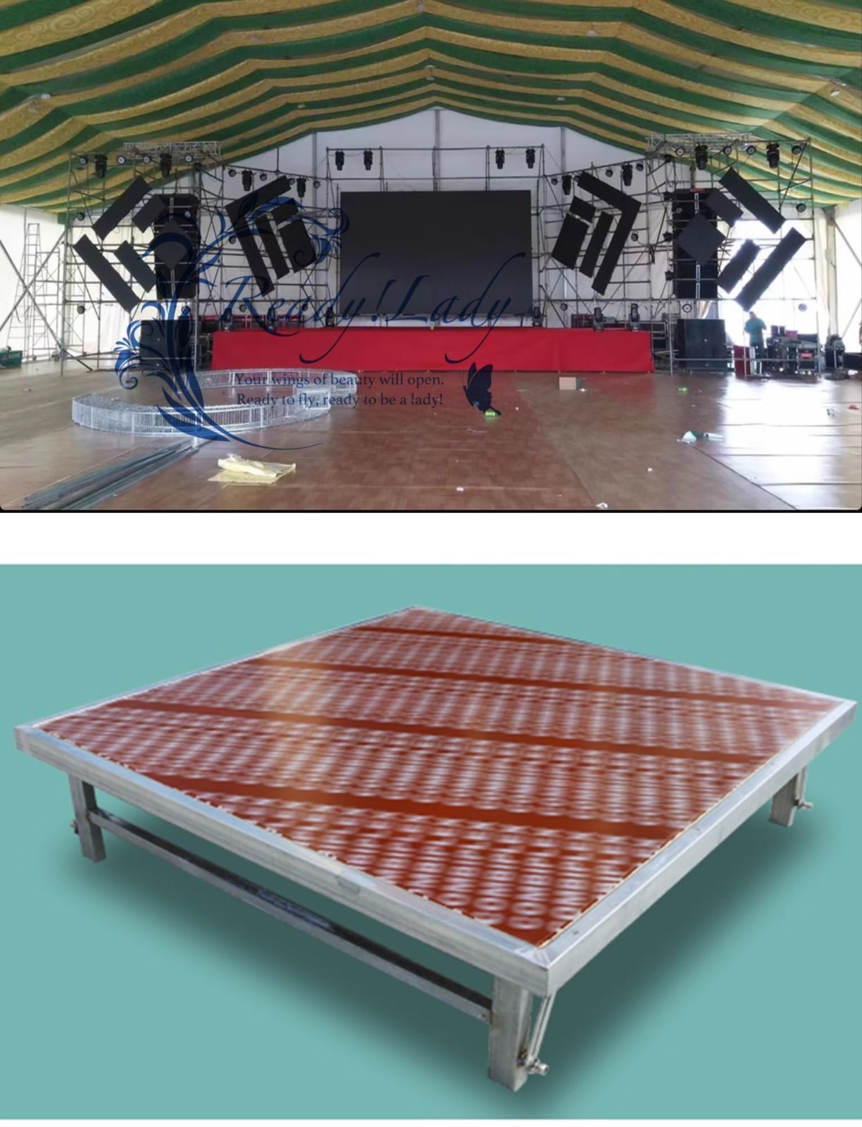 折りたたみ式ステージプラットフォーム 写真スタジオ ドラムキット ダンスパフォーマンス モジュラーデッキ 128 x 20 cm