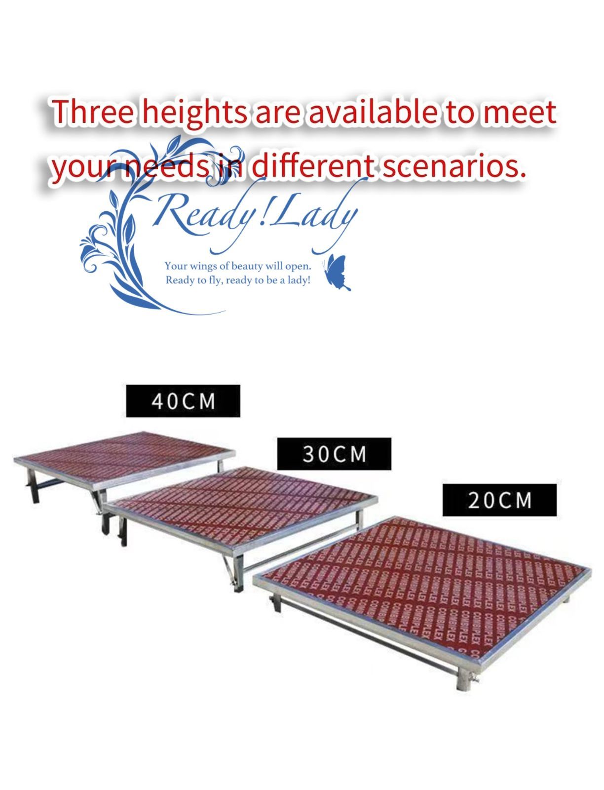  折りたたみ式ステージプラットフォーム 写真スタジオ ドラムキット ダンスパフォーマンス モジュラーデッキ 128 x 20 cm 脚立 踏み台 脚立 はしご 足場