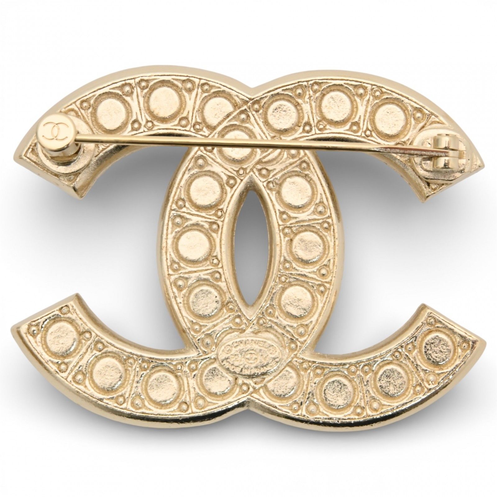 シャネル ココマーク ブローチ コスチュームパール ラインストーン A