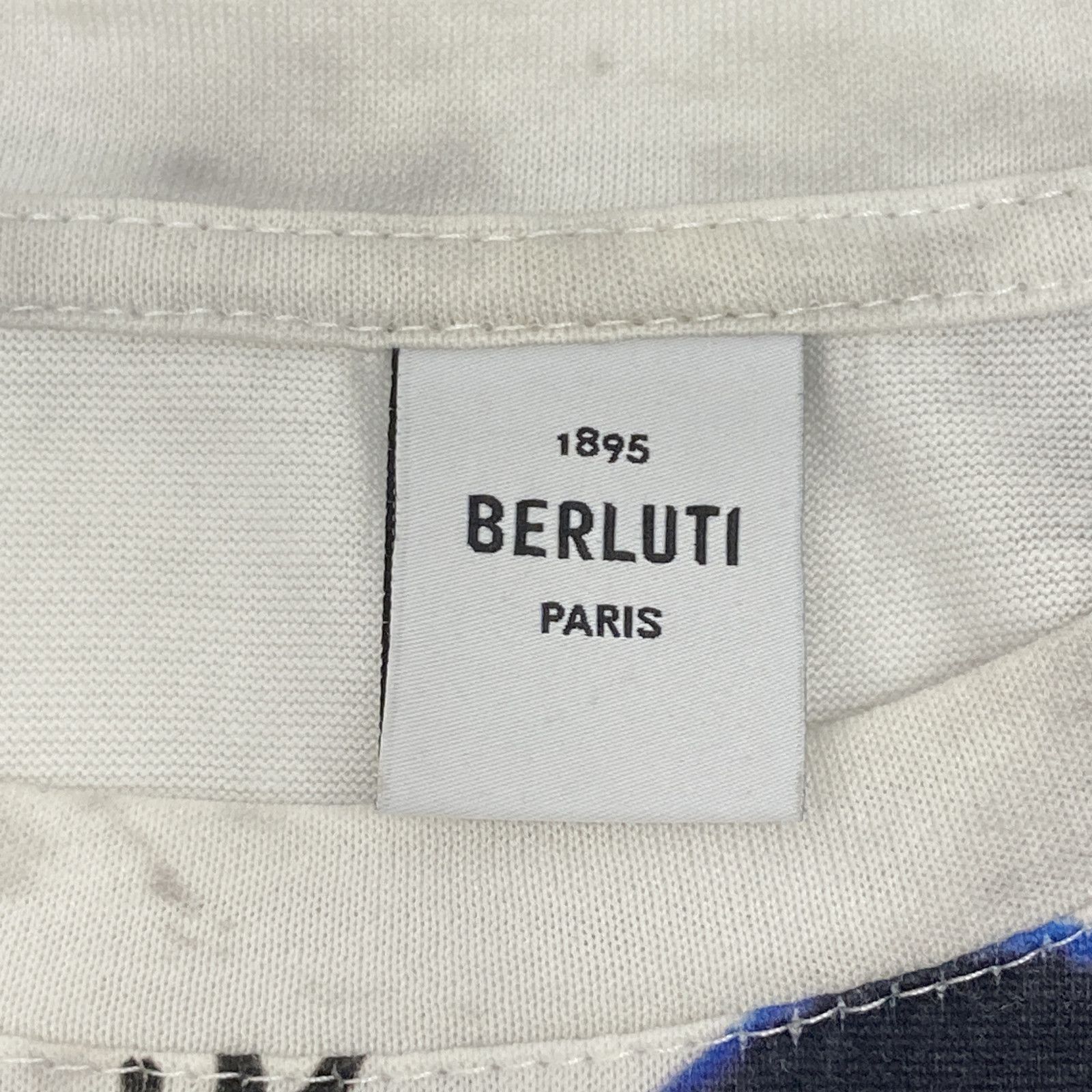 berluti ベルルッティ ﾎﾜｲﾄ×ﾚｯﾄﾞ R17JRS46JAEC ｶﾘｸﾞﾗﾌｨ ﾌﾟﾘﾝﾄｶｯﾄｿｰ XS