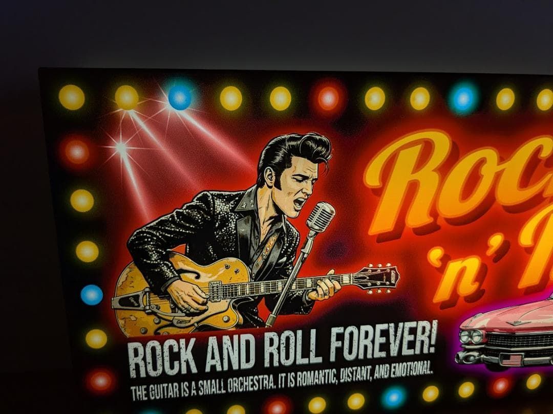 【Lサイズ】ロカビリー ギター ロックンロール 看板 置物 雑貨 ライトBOX Lサイズ】ロカビリー ギター ロックンロール ロック ライブハウス 50