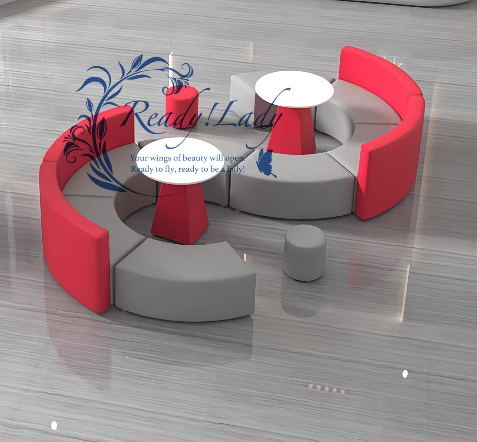 応接ソファーセット 肘なし 待合ソファーセット リビングソファ パブリックソファー ロビーソファ 北欧 モダン セット8 レッド