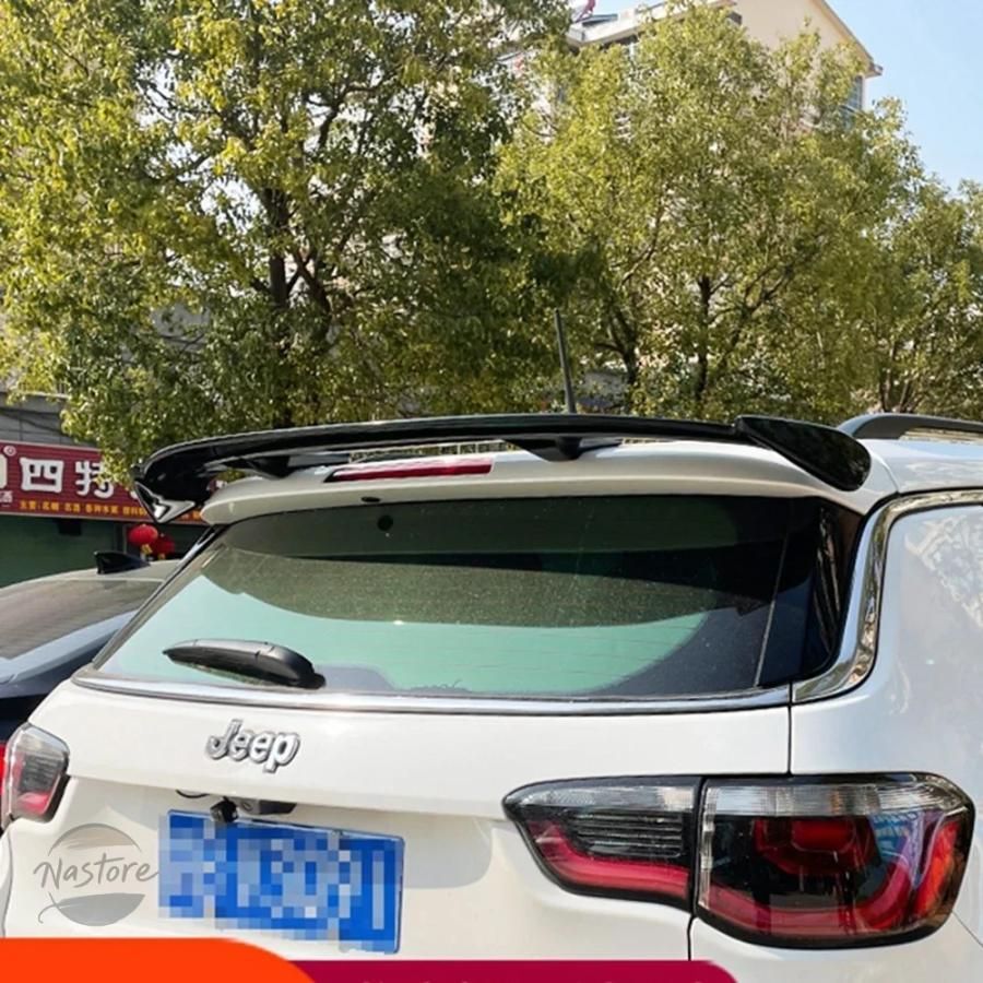 ジープ jeep カバー リア スポイラー コンパス 2017 2021 abs プラスチック未塗装色ウイングトランクリッド スタイリング 部