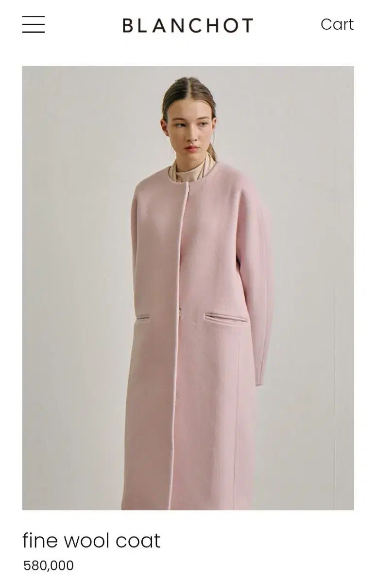 ブラン ショ パイナップル ウール コート s ピンク