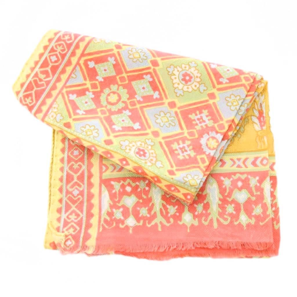 エトロ ETRO ストール フリンジ ペイズリー柄 ウール シルク混 総柄