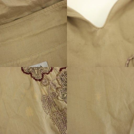 フーガ FUGA ワンピース ロング オープンカラー 七分袖 刺繍 花柄  