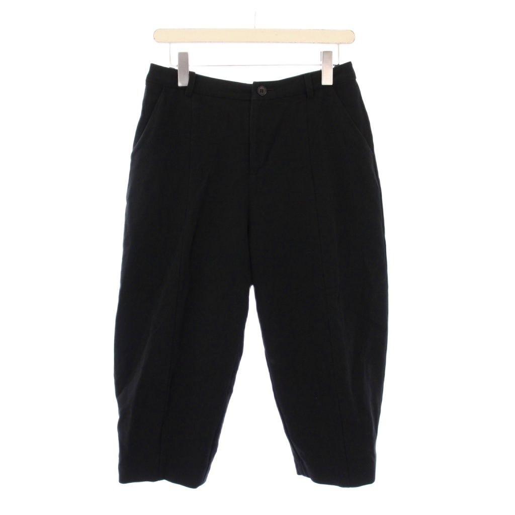 エヴァムエヴァ evam eva スラックスパンツ ジップフライ ワンカラー 無地 ストレッチ 1 黒 ブラック BB