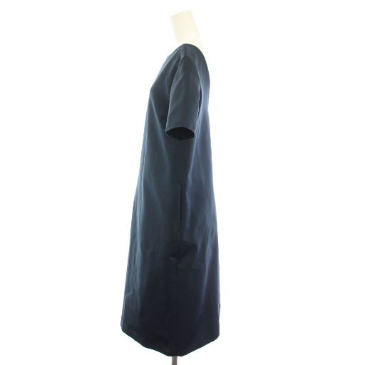 マディソンブルー 24 AW オープンVバックパックドレスサテン OPEN V BACK SACK DRESS SATIN ワンピース ひざ丈 半袖 01 紺 ネイビー MB 251 4004 YT