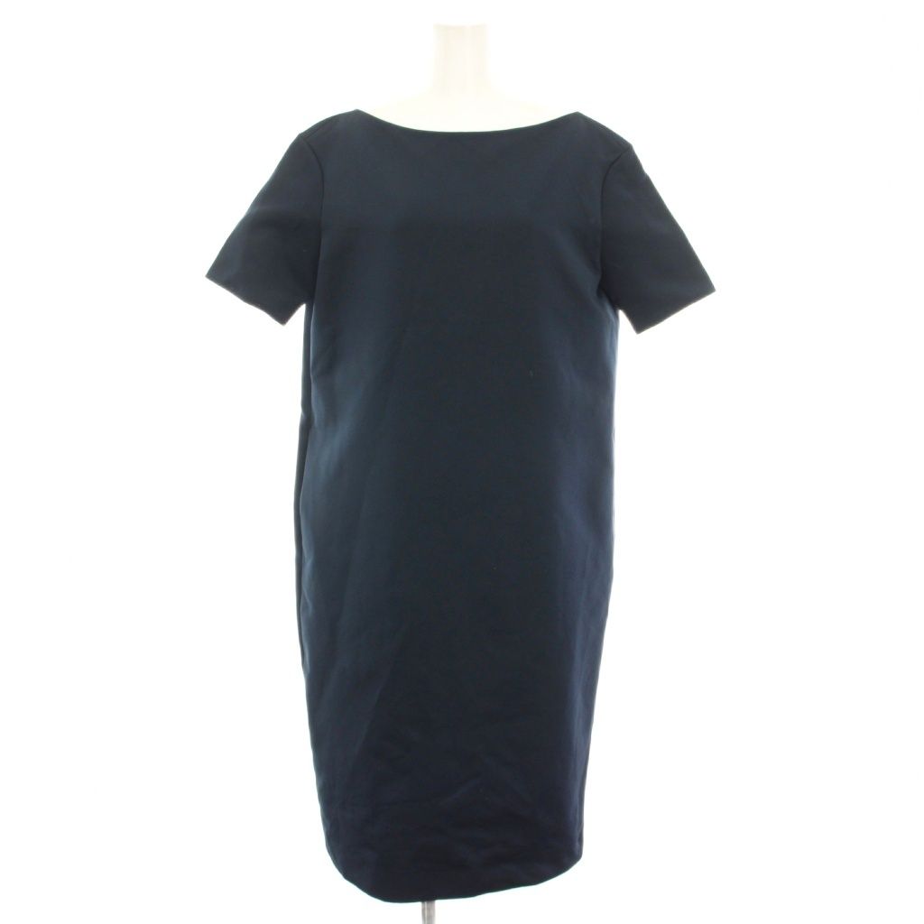 マディソンブルー 24 AW オープンVバックパックドレスサテン OPEN V BACK SACK DRESS SATIN ワンピース ひざ丈 半袖 01 紺 ネイビー MB 251 4004 YT