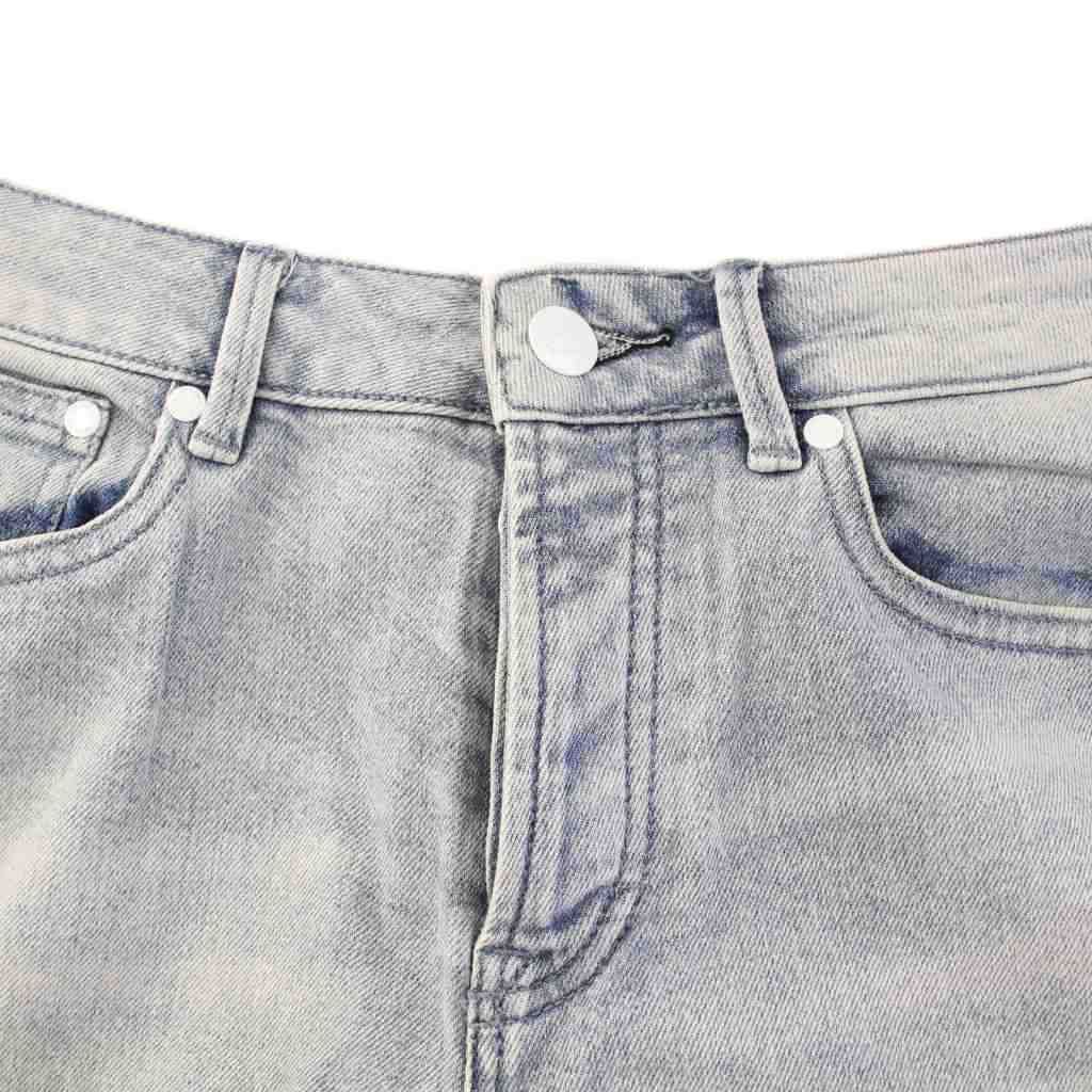  デンハム DENHAM BARDOT WIDE デニムパンツ ジーンズ ボタンフライ ストレート ストレッチ 加工 W 27 L 30 水色 ライトブルー BB デニム ジーンズ パンツ