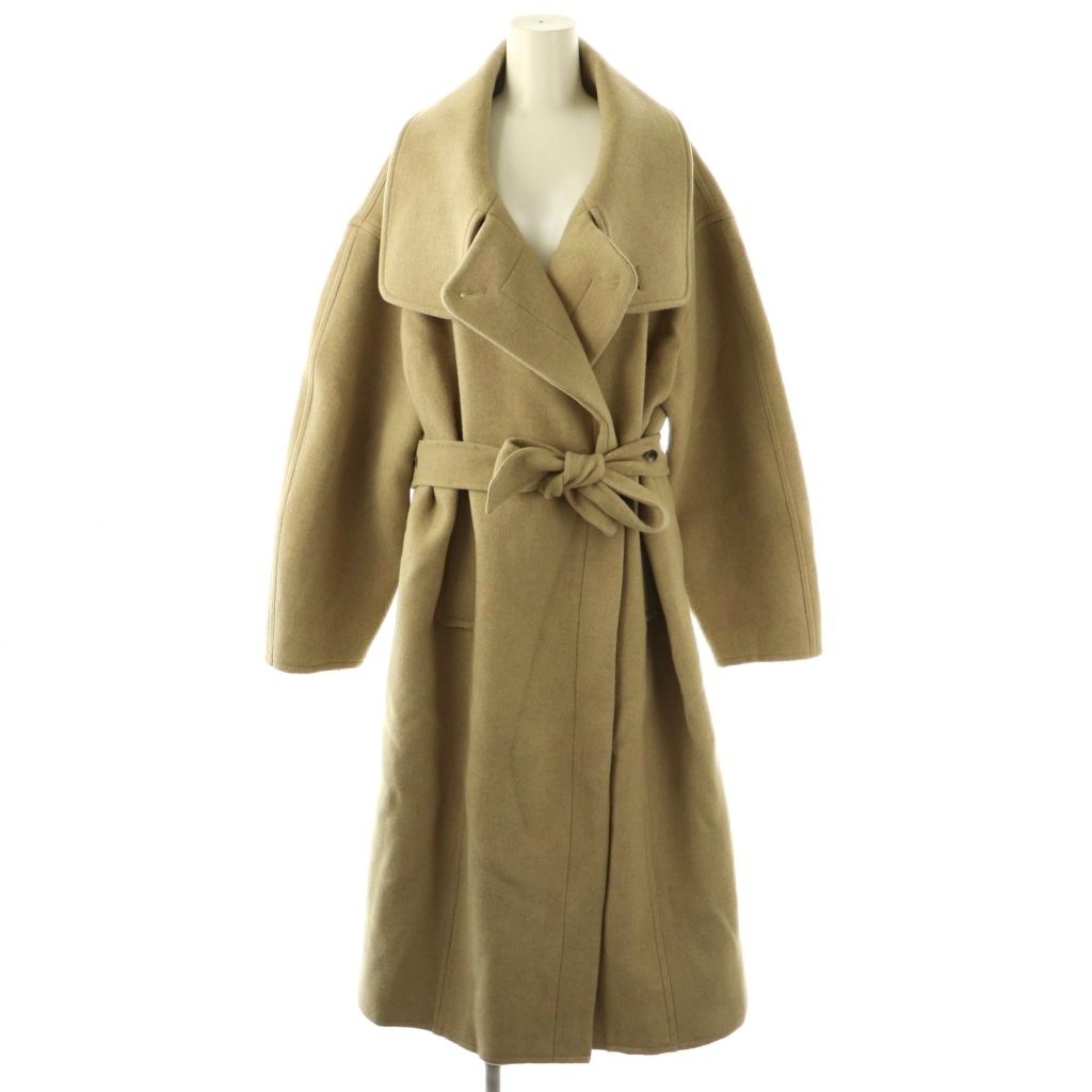 トゥデイフル 23 AW Standcollar Wool Coat ロングコート アウター 36 ベージュ ES OS