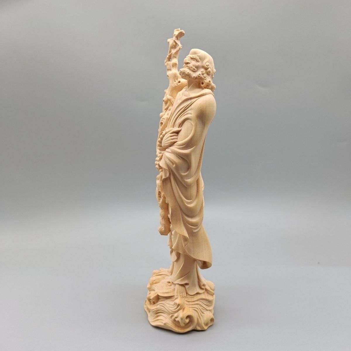 純手工彫刻 黄楊木（つげ） 達磨大師 置物 開運 招福 禅 インテリア